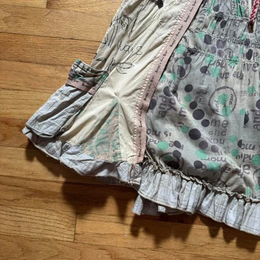 Y2K Desigual Ruffle Skirt Women's Size Small Polka Dot Pocket Gorpcore Fairy - Picture 3 of 8